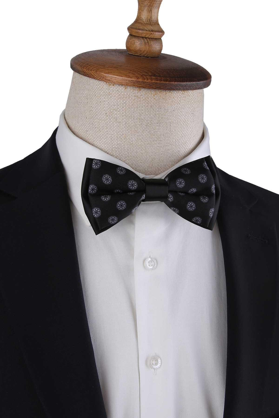 Siyah Puantiye Desen Papyon P1967