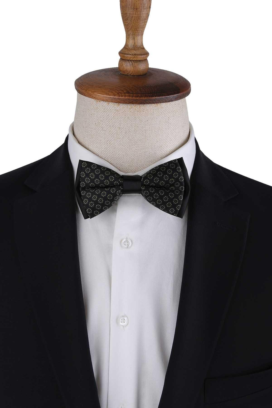 Siyah Puantiye Desen Papyon P1969