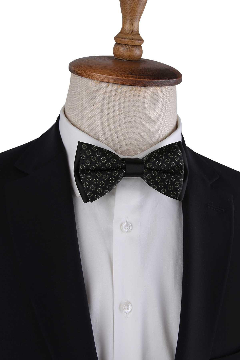 Siyah Puantiye Desen Papyon P1969