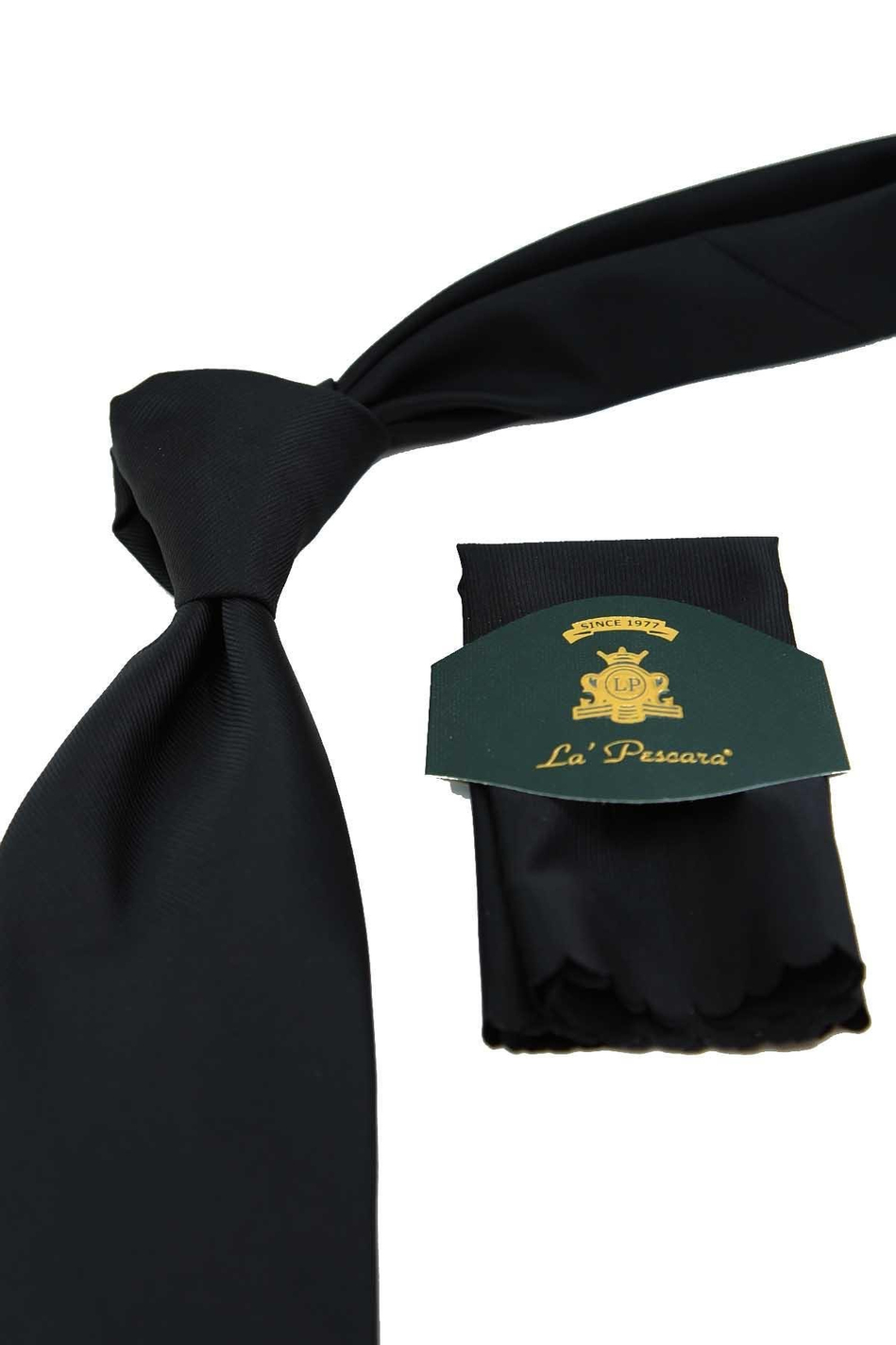 Siyah Reps Dokulu Düz Mendilli Klasik Kravat KK13174