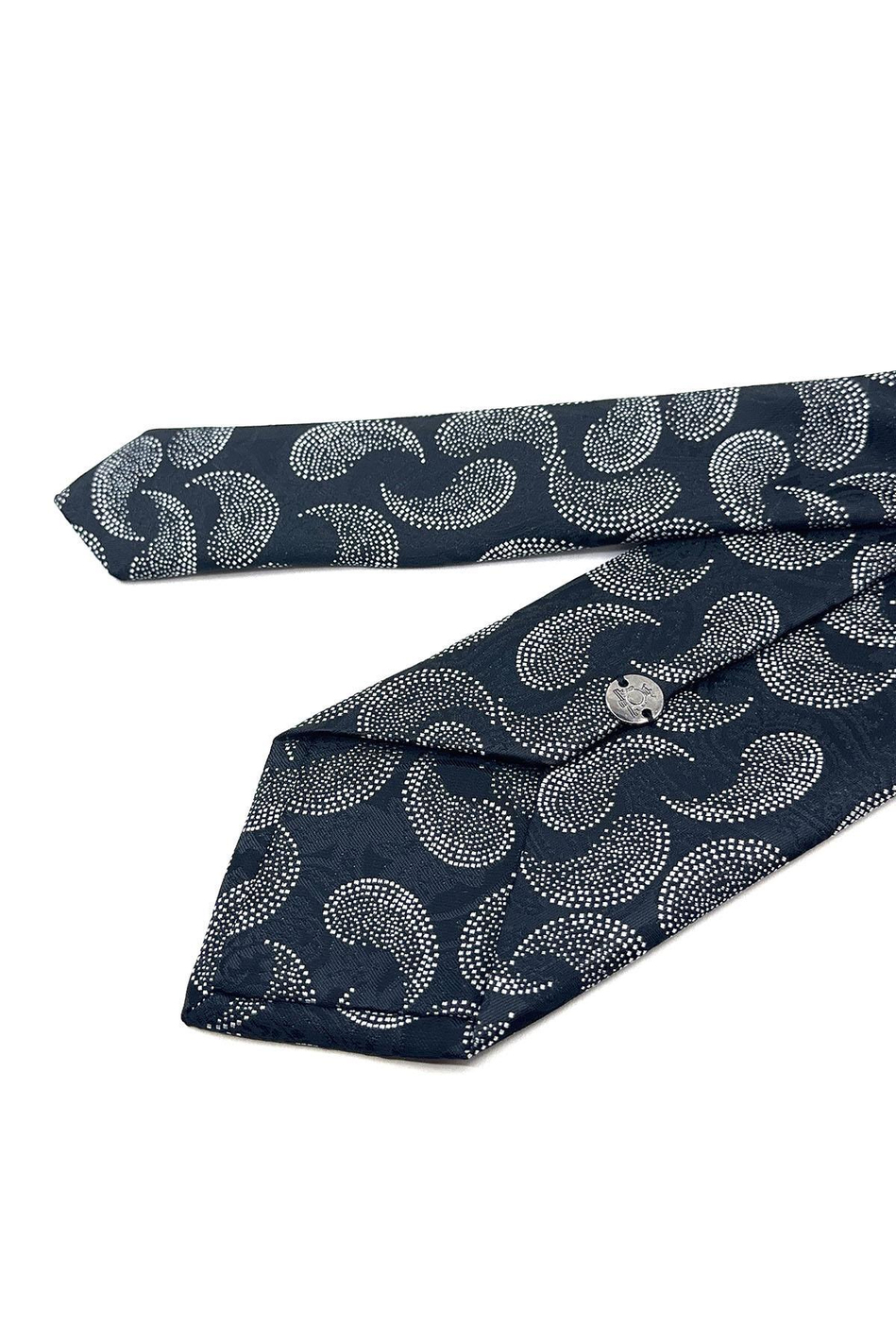 Siyah Şal Desen Mendilli Klasik Kravat KK11859