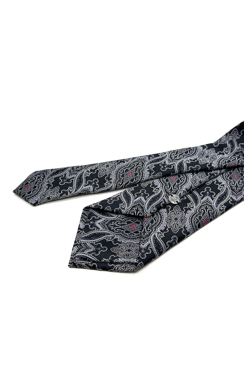 Siyah Şal Desen Mendilli Klasik Kravat KK12859