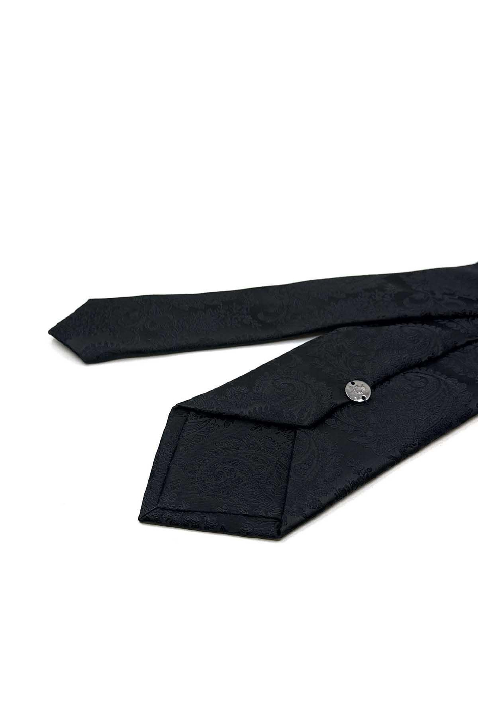 Siyah Şal Desen Mendilli Klasik Kravat KK13117