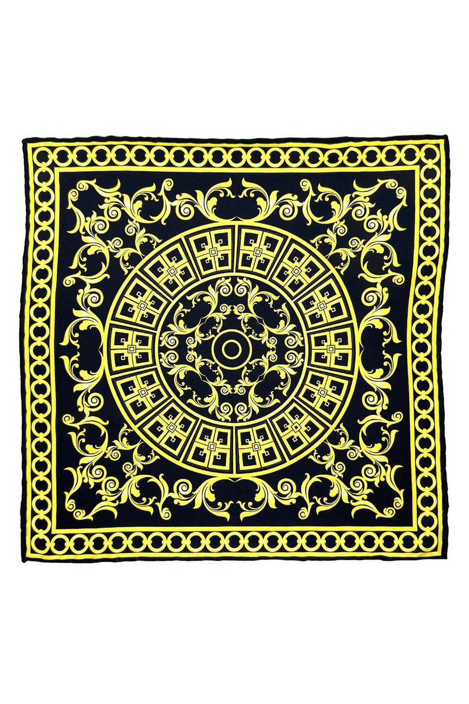 Siyah - Sarı Motif Desen Erkek Cep Mendili SPS541-11