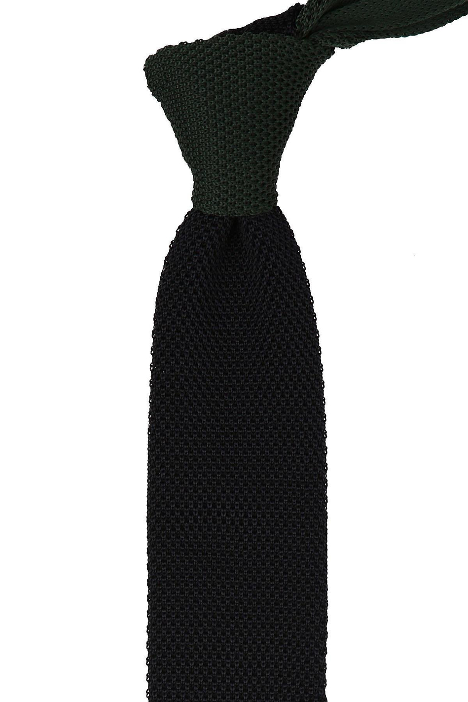 Siyah - Yeşil Düz Örgü Kravat ÖR8280