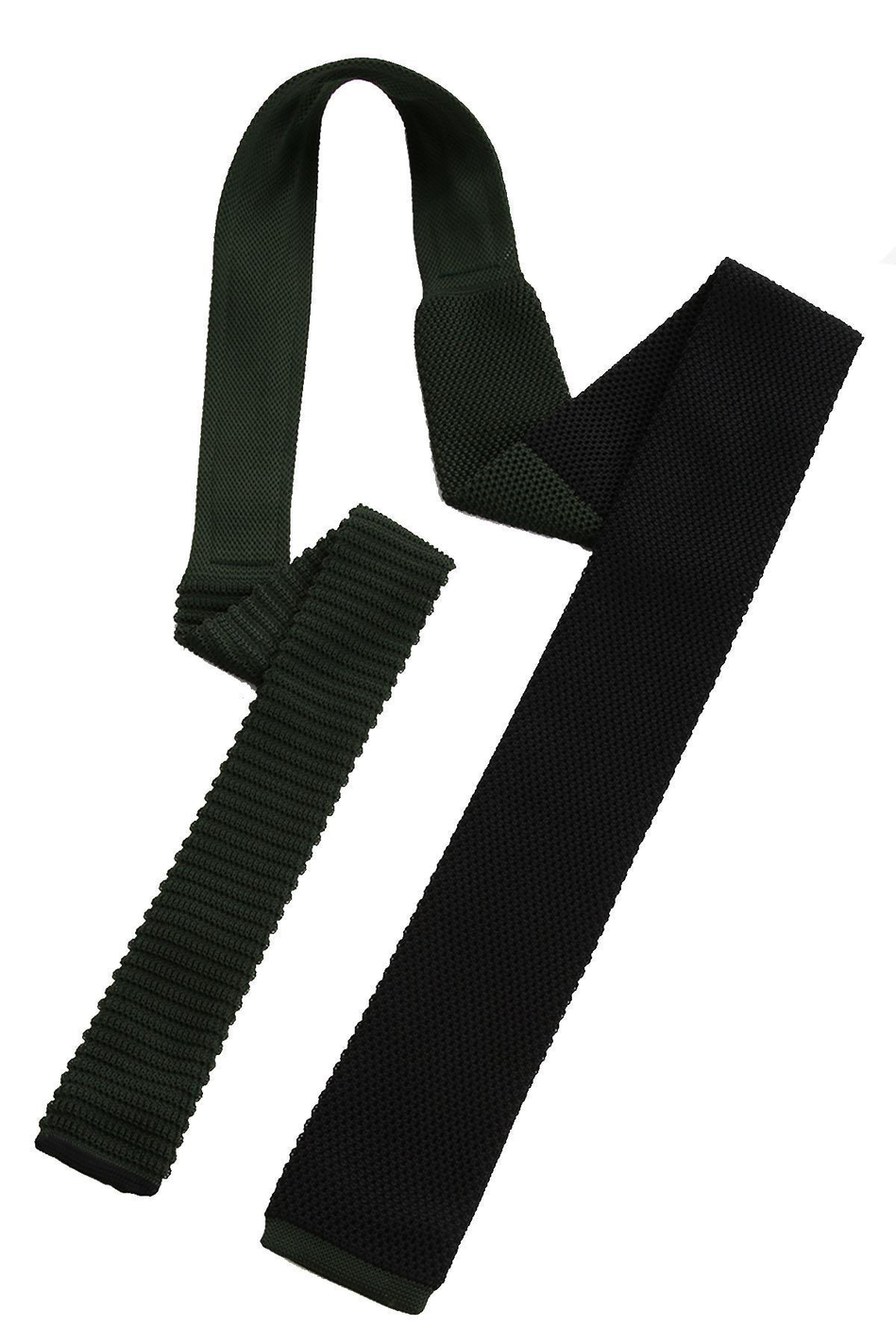 Siyah - Yeşil Düz Örgü Kravat ÖR8280