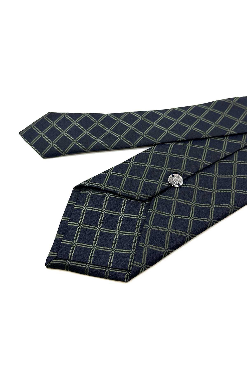 Siyah - Yeşil Kare Desen Mendilli Klasik Kravat KK12469