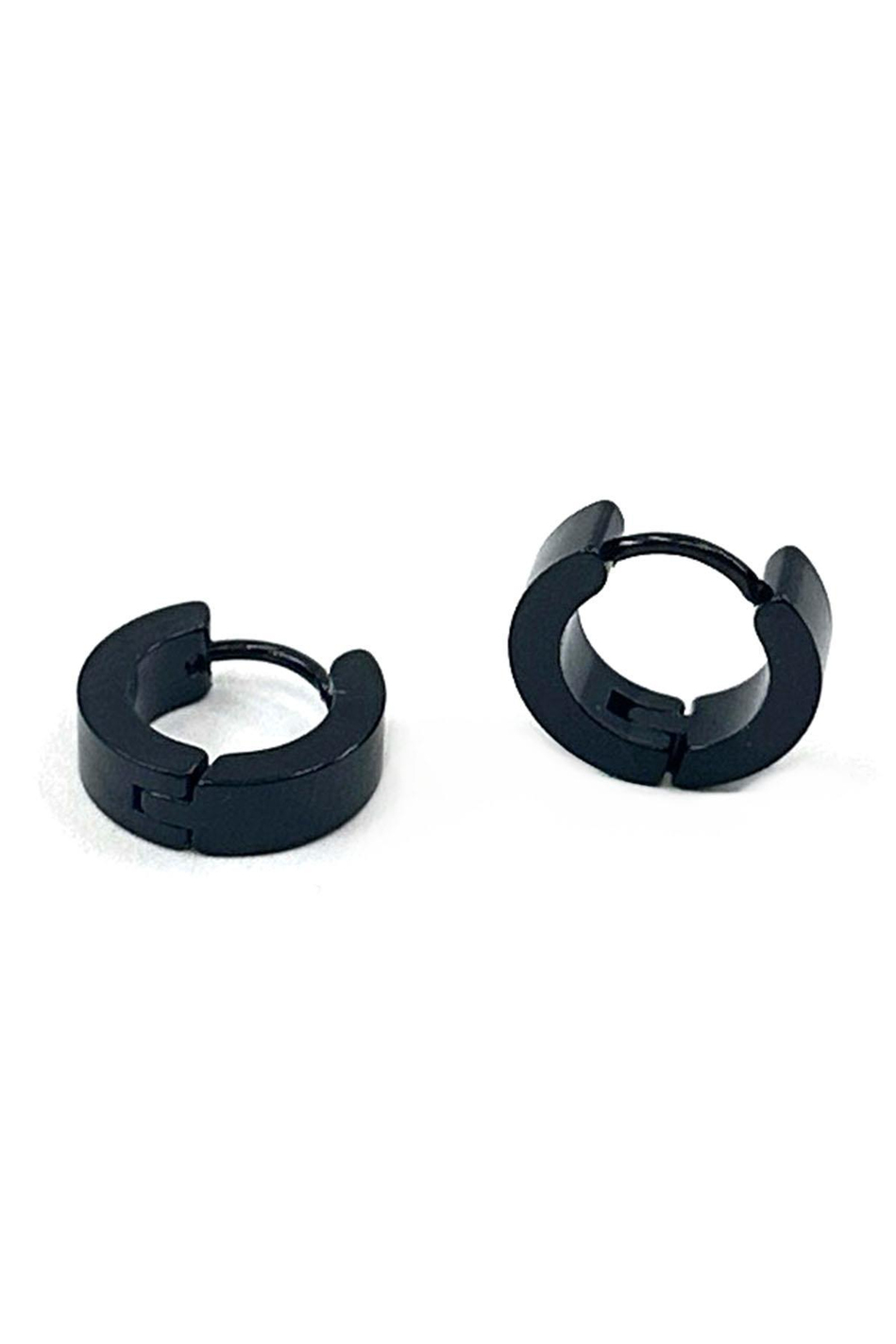 Siyah Yuvarlak Unisex Küpe EAR20