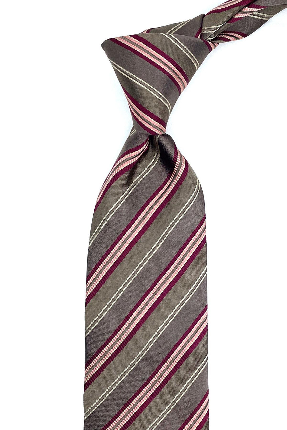 Sumudica Style Vizon Çizgi Desen İtalyan İpek Kravat İK1232