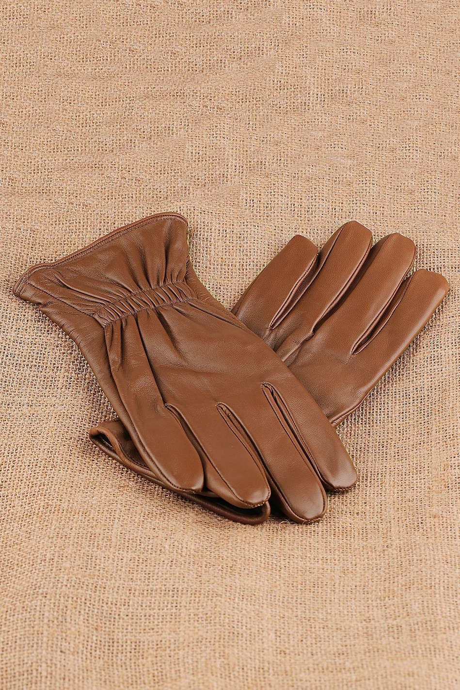 Taba Düz Deri Erkek Eldiven EL27