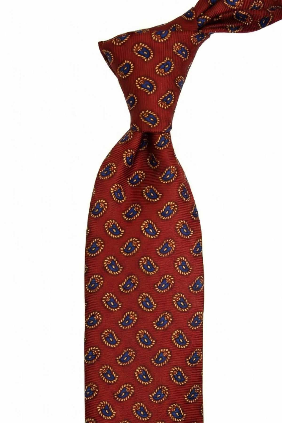 Tresa Style Bordo Şal Desen İtalyan İpek Kravat İK2218