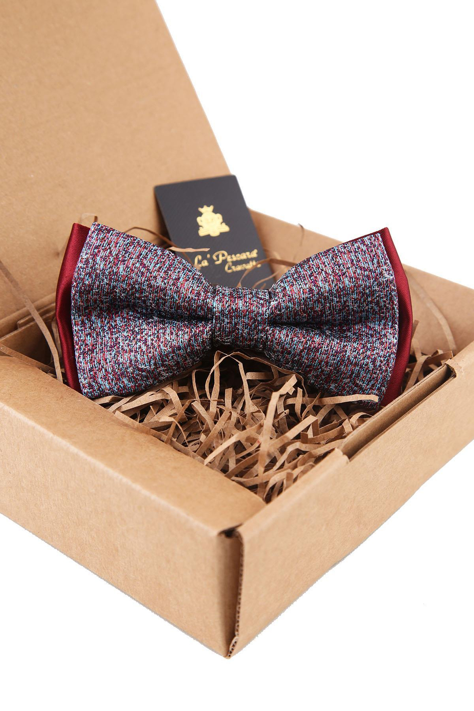 Turkuaz - Bordo Kum Desen Papyon P1551