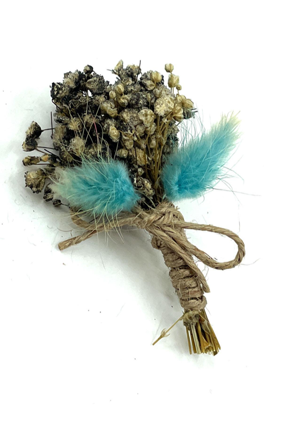 Turkuaz - Füme Renk Kurutulmuş Yaka Çiçeği YC577