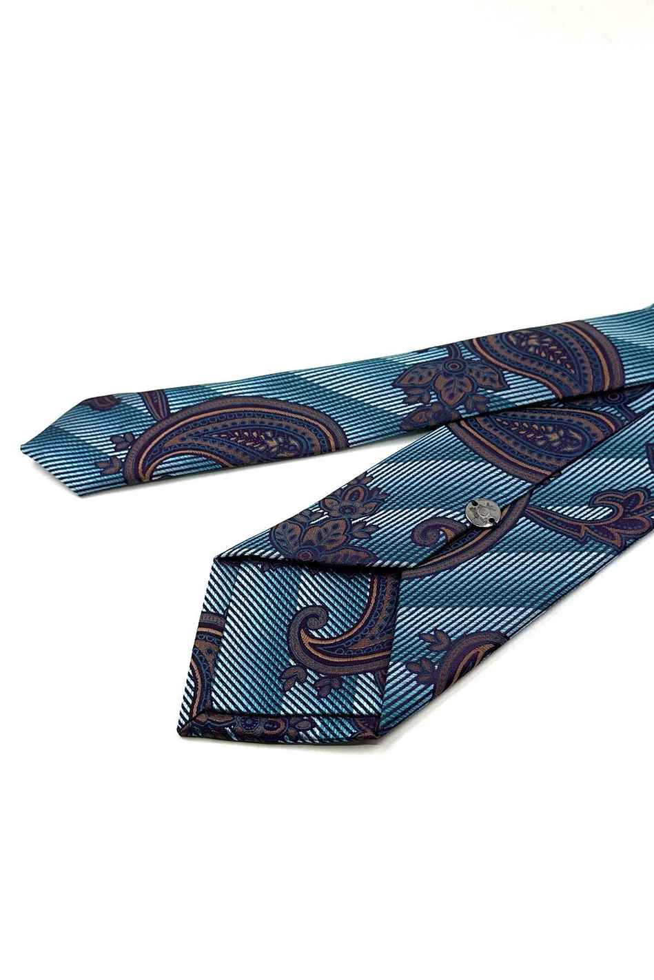 Turkuaz Şal Desen Mendilli Klasik Kravat KK12046