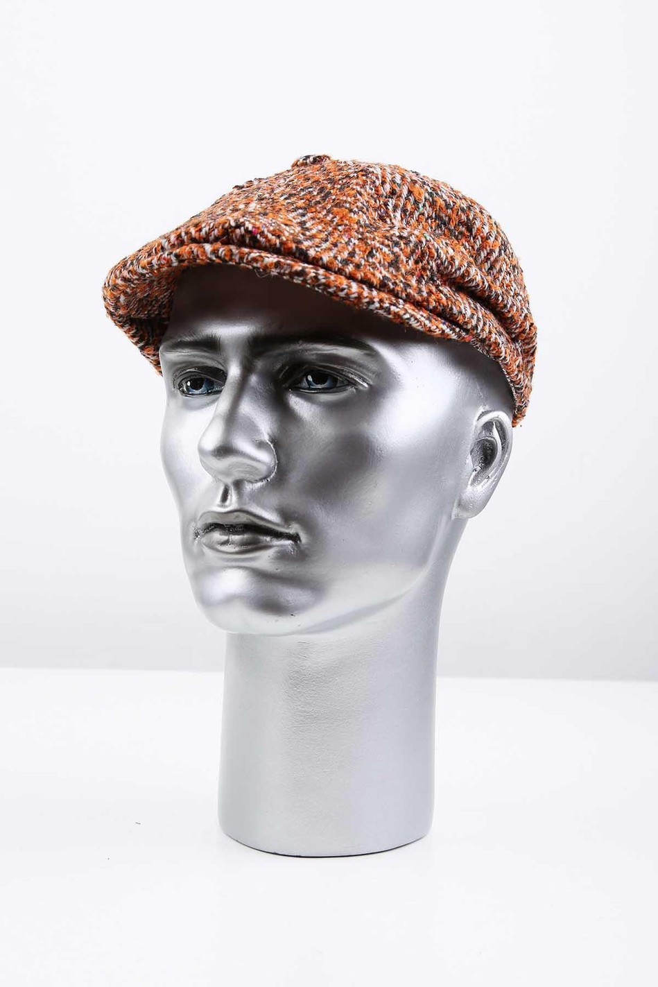 Turuncu Balıksırtı Yün Erkek Kasket Şapka KST92
