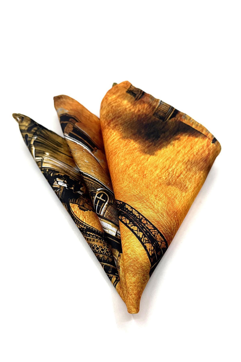 Turuncu Eiffel Tower Motifli Erkek Cep Mendili SPS530-7