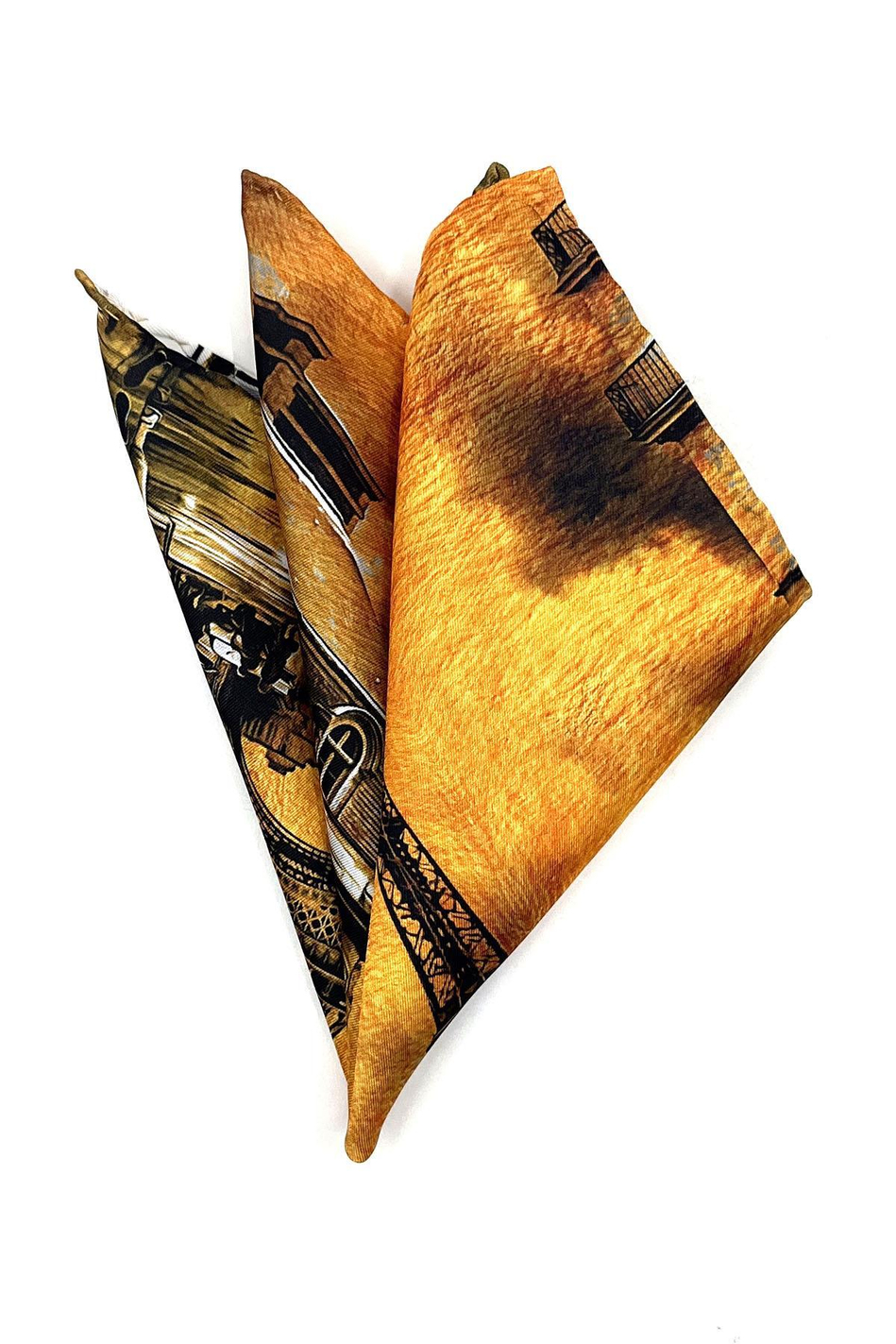 Turuncu Eiffel Tower Motifli Erkek Cep Mendili SPS530-7