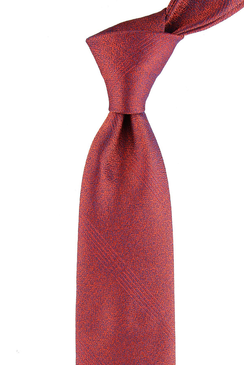 Turuncu Kendinden Desen Mendilli Klasik Kravat KK10262