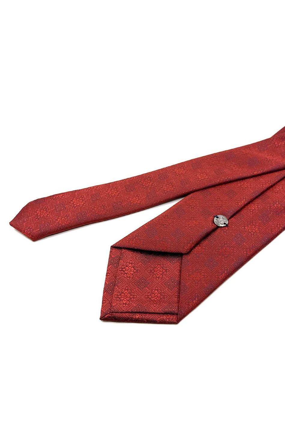 Turuncu Motif Desen Mendilli Klasik Kravat KK12546