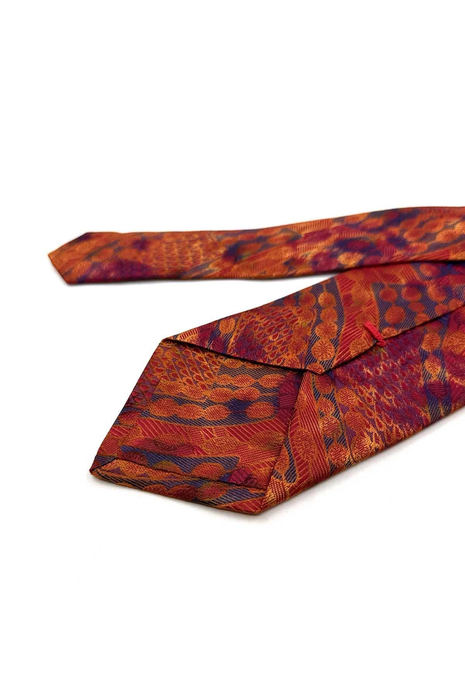 Turuncu Motif İpek Kravat İK2425