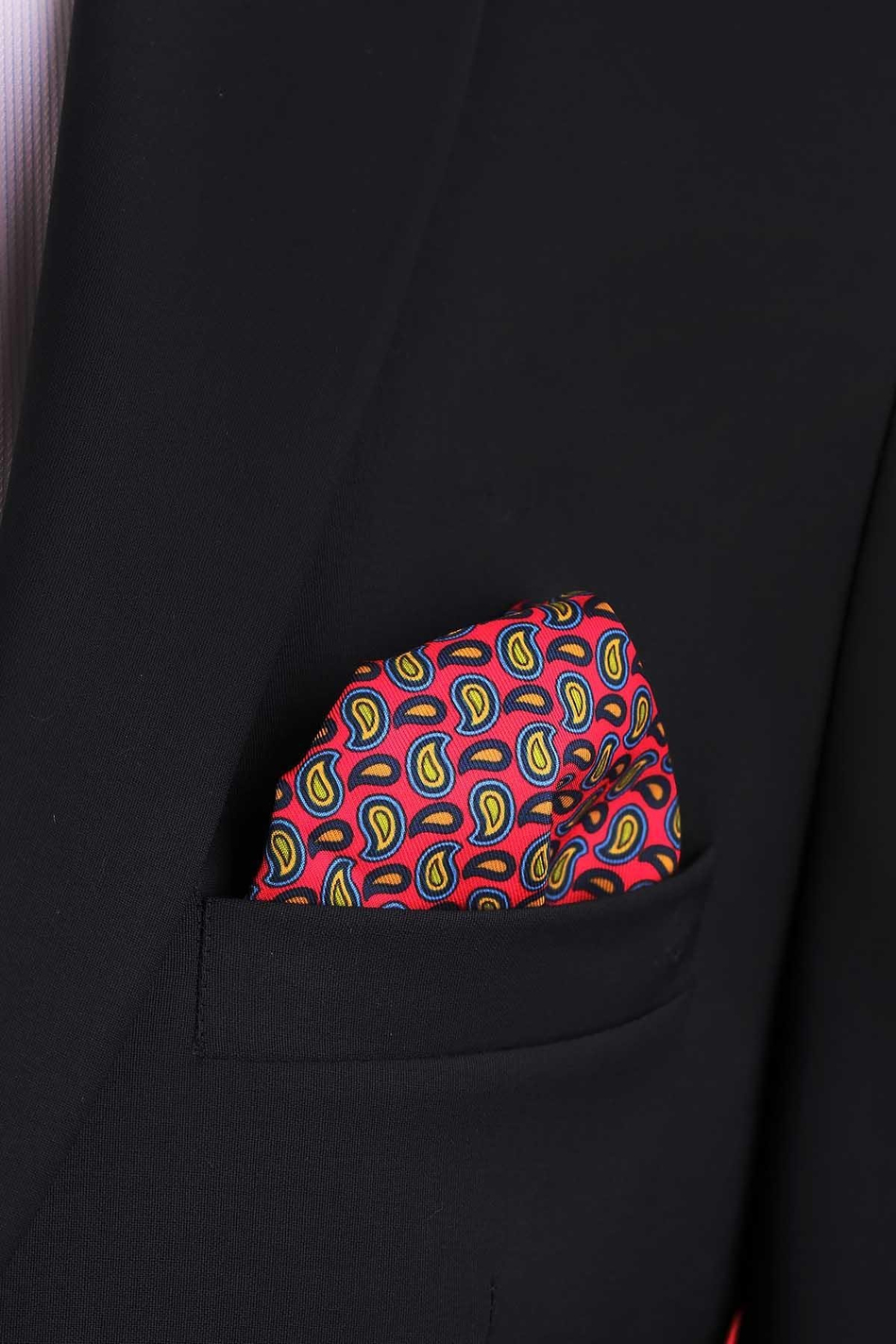 Valdoria Style Kırmızı Şal Desen Piliseli Kravat CRK97