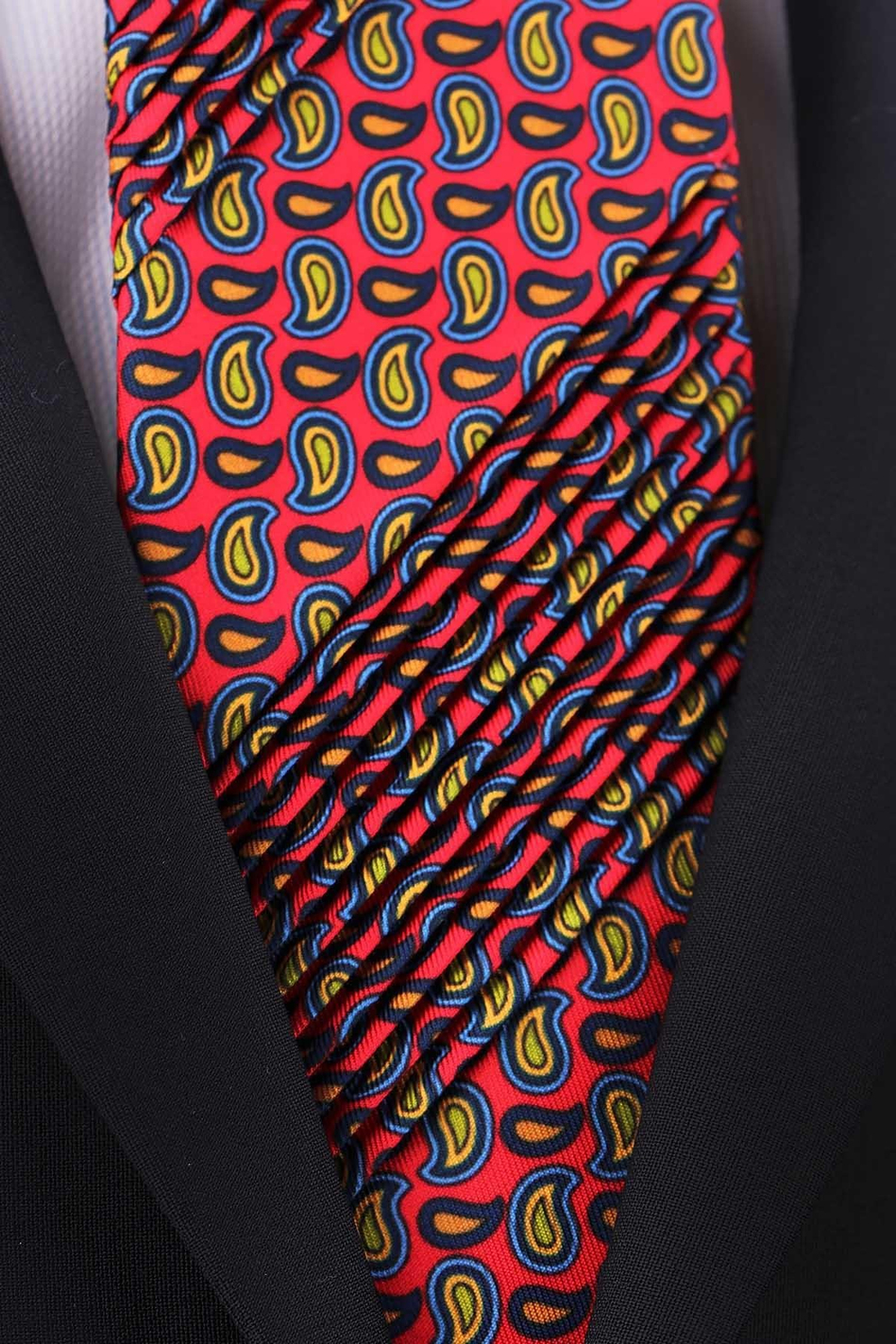 Valdoria Style Kırmızı Şal Desen Piliseli Kravat CRK97