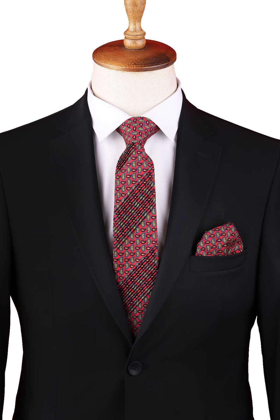 Valdoria Style Kırmızı Şal Desen Piliseli Kravat CRK97