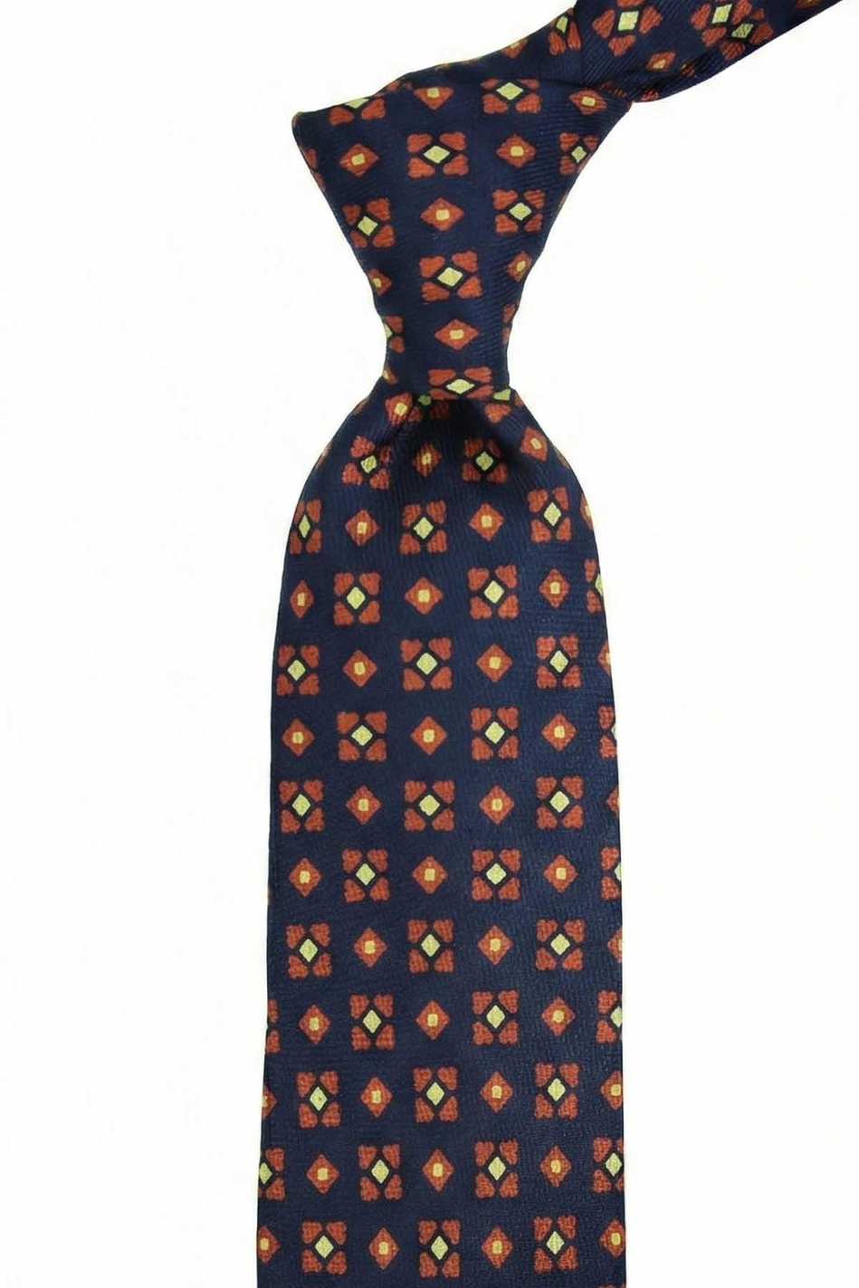 Veddasca Style Lacivert Motif Desen İtalyan İpek Kravat İK2236