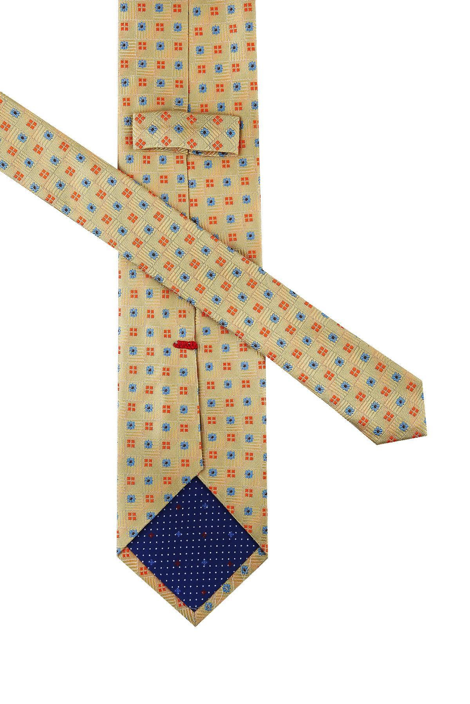 Viali Style Sarı Küçük Desen İtalyan İpek Kravat İK849