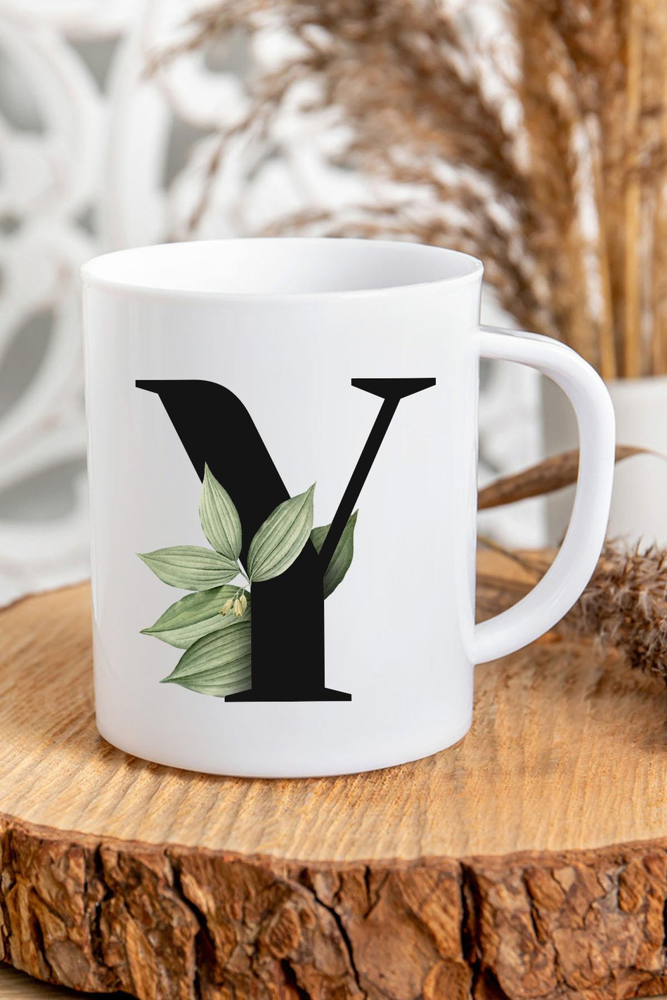 Y Harfli Baş Harf Baskılı Kupa Bardak