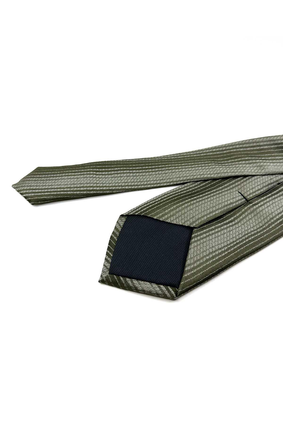 Yeşil Çizgi Desen İtalyan İpek Kravat İK1639