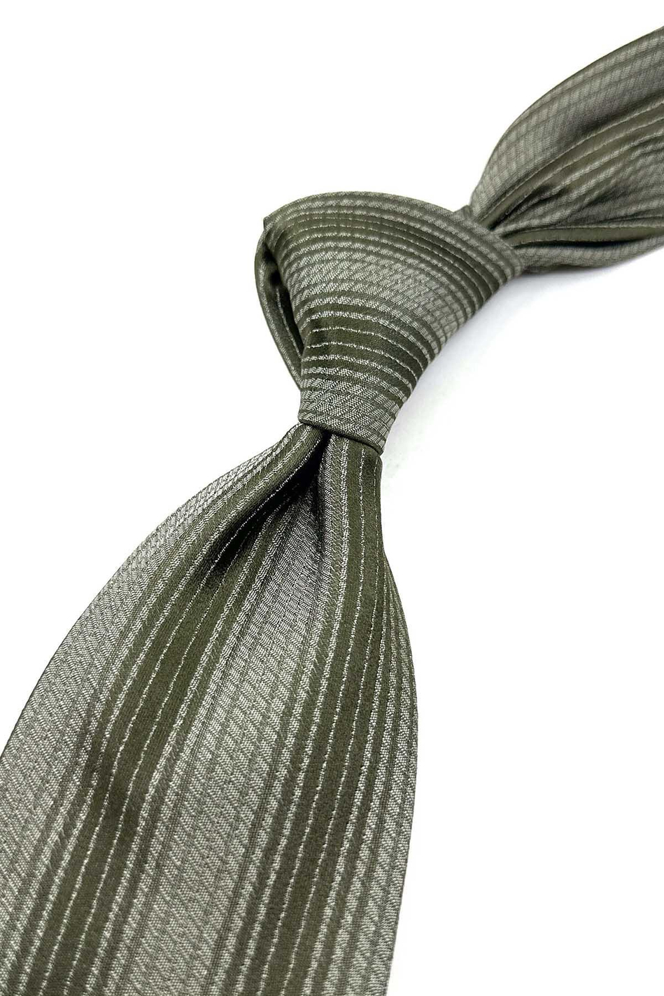 Yeşil Çizgi Desen İtalyan İpek Kravat İK1639