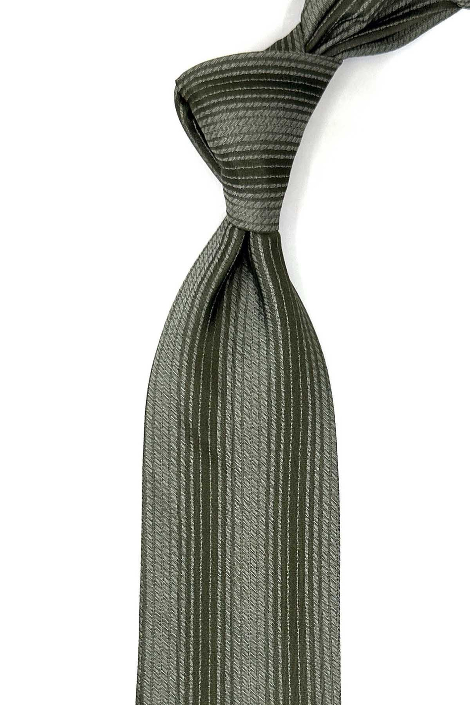 Yeşil Çizgi Desen İtalyan İpek Kravat İK1639