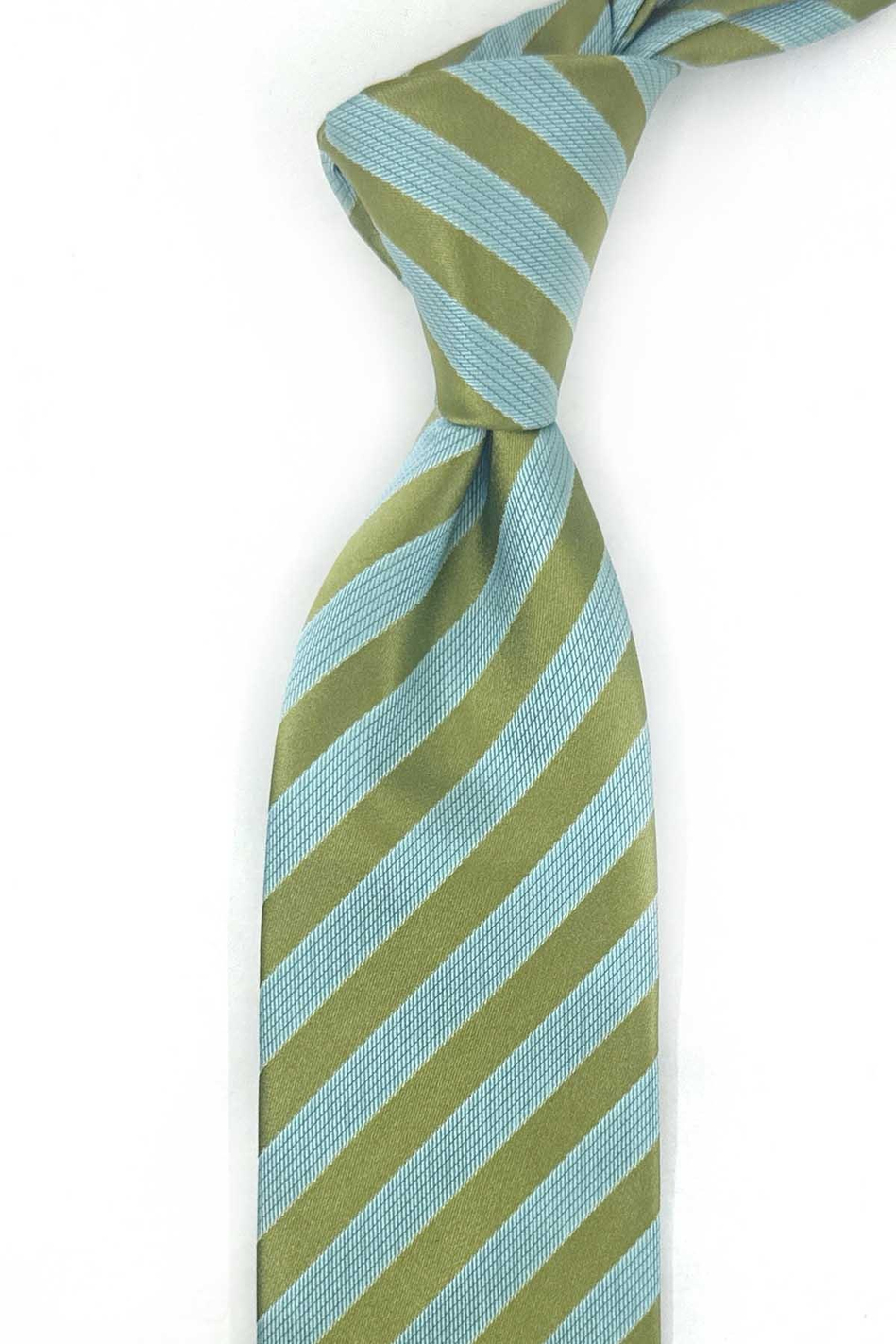 Yeşil Çizgi Desen İtalyan İpek Kravat İK2586