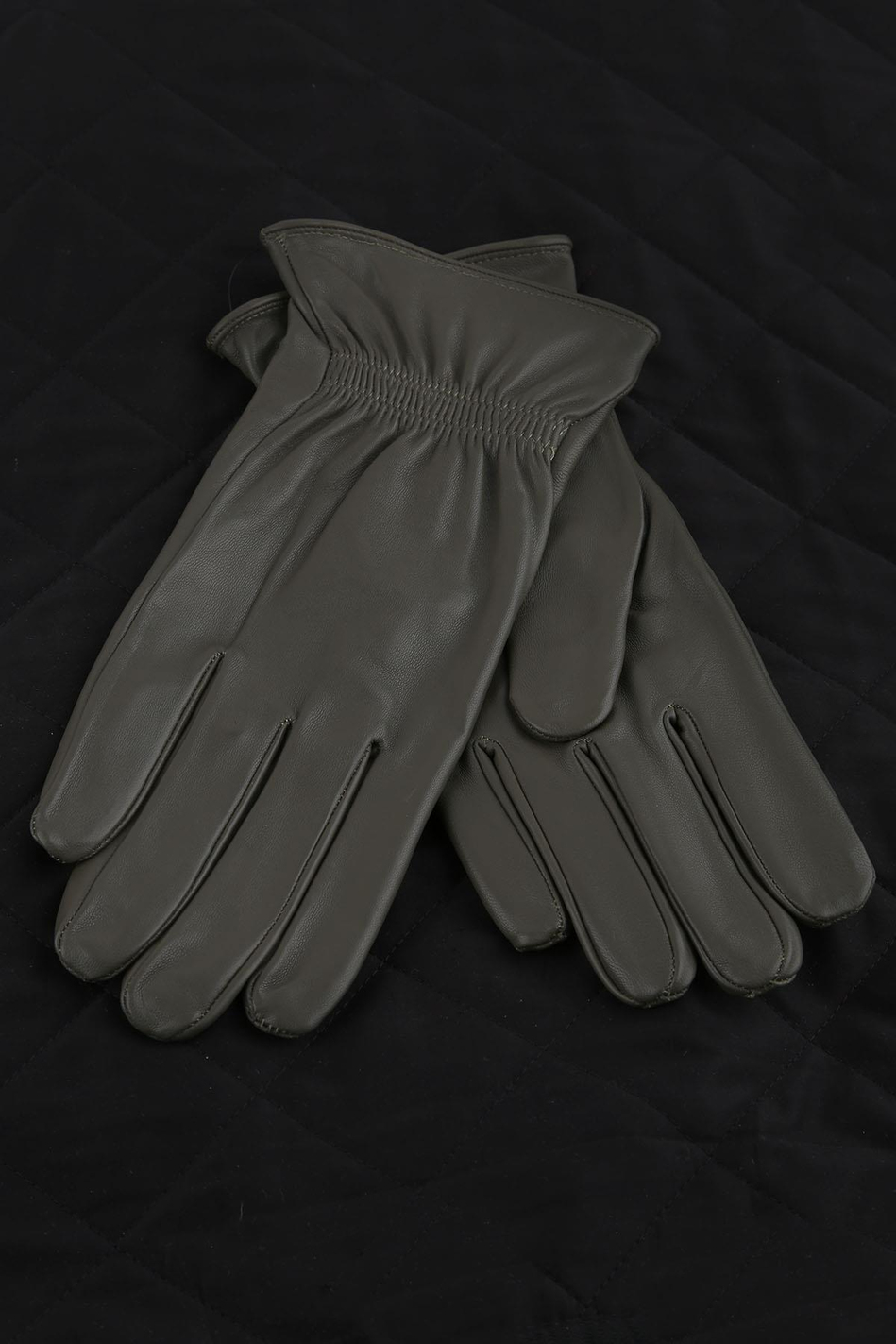 Yeşil Düz Hakiki Deri Erkek Eldiven EL36