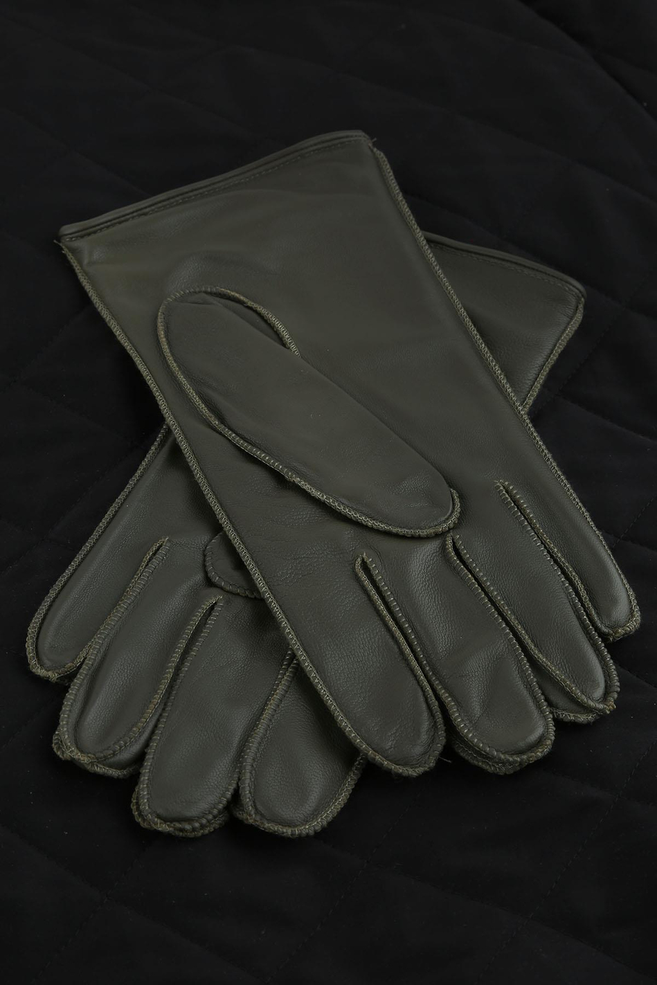 Yeşil Düz Hakiki Deri Erkek Eldiven EL30