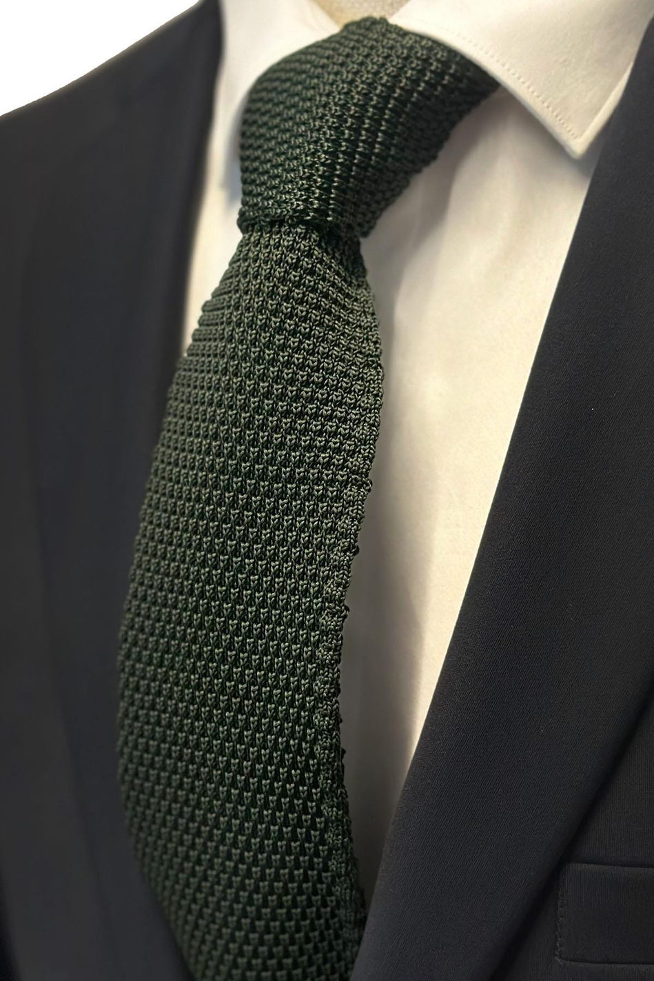 Yeşil Düz Üçgen Örgü Kravat ÖR8318