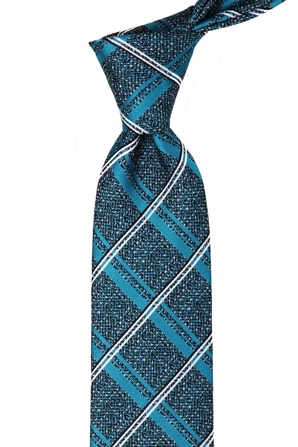 Yeşil Ekose Desen Mendilli Klasik Kravat KK10120