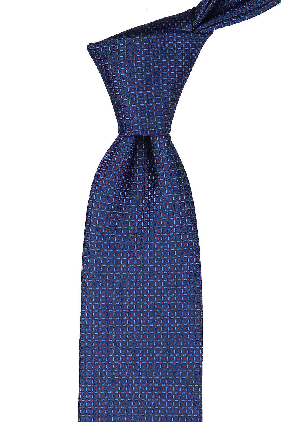 Yeşil - Mavi  Nokta Desen Mendilli Klasik Kravat KK9383