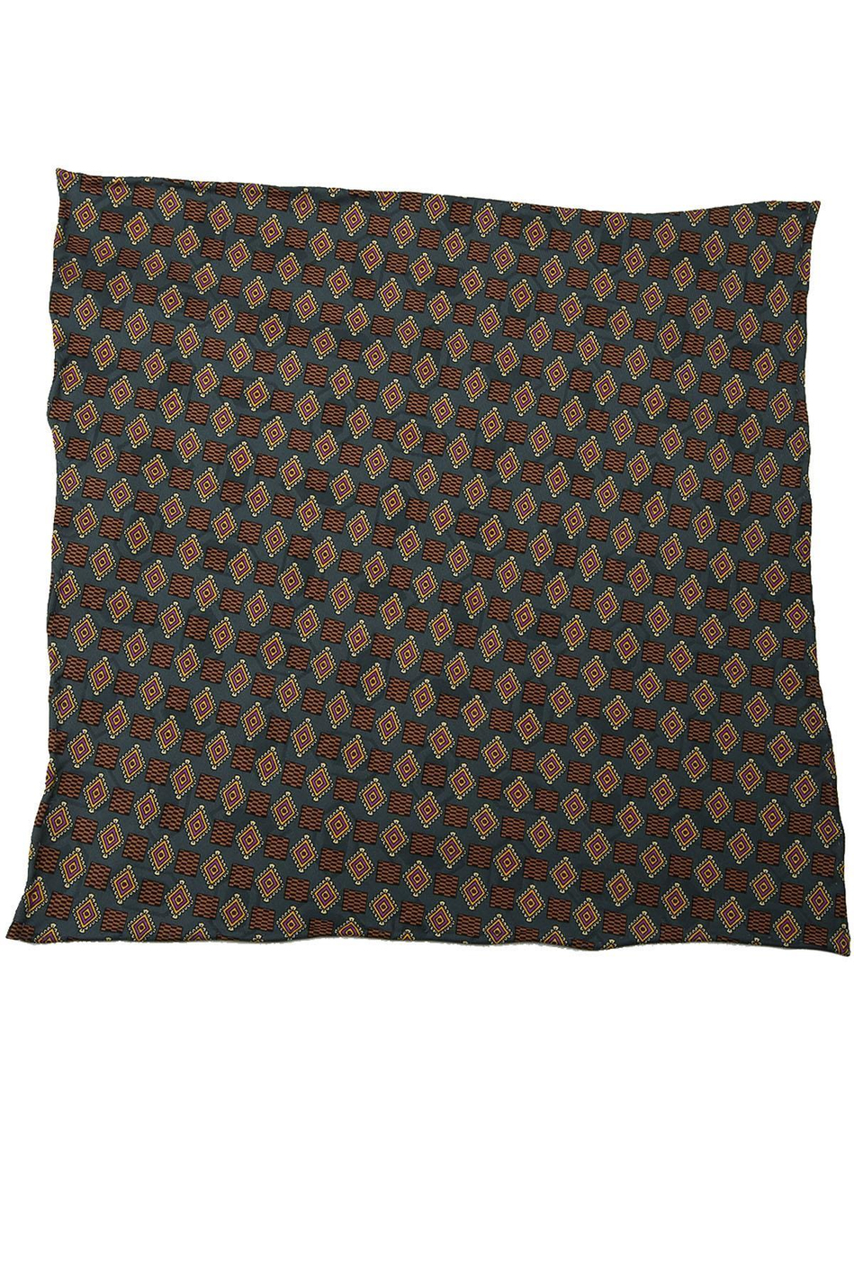 Yeşil Motif Baskılı İpek Mendil SPS349