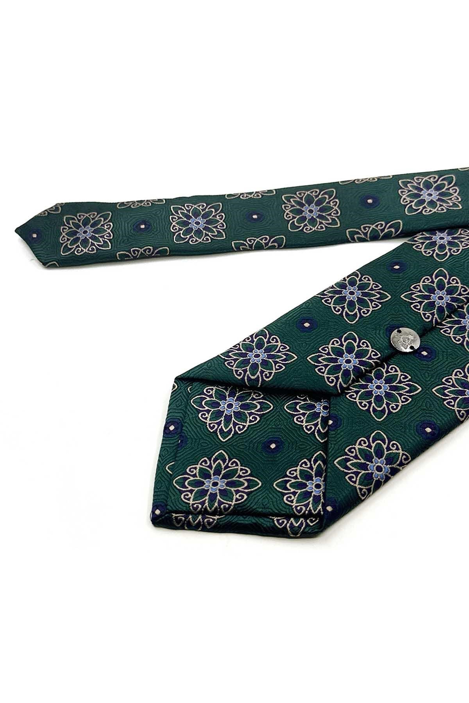Yeşil Motif Desen Mendilli Klasik Kravat KK13740