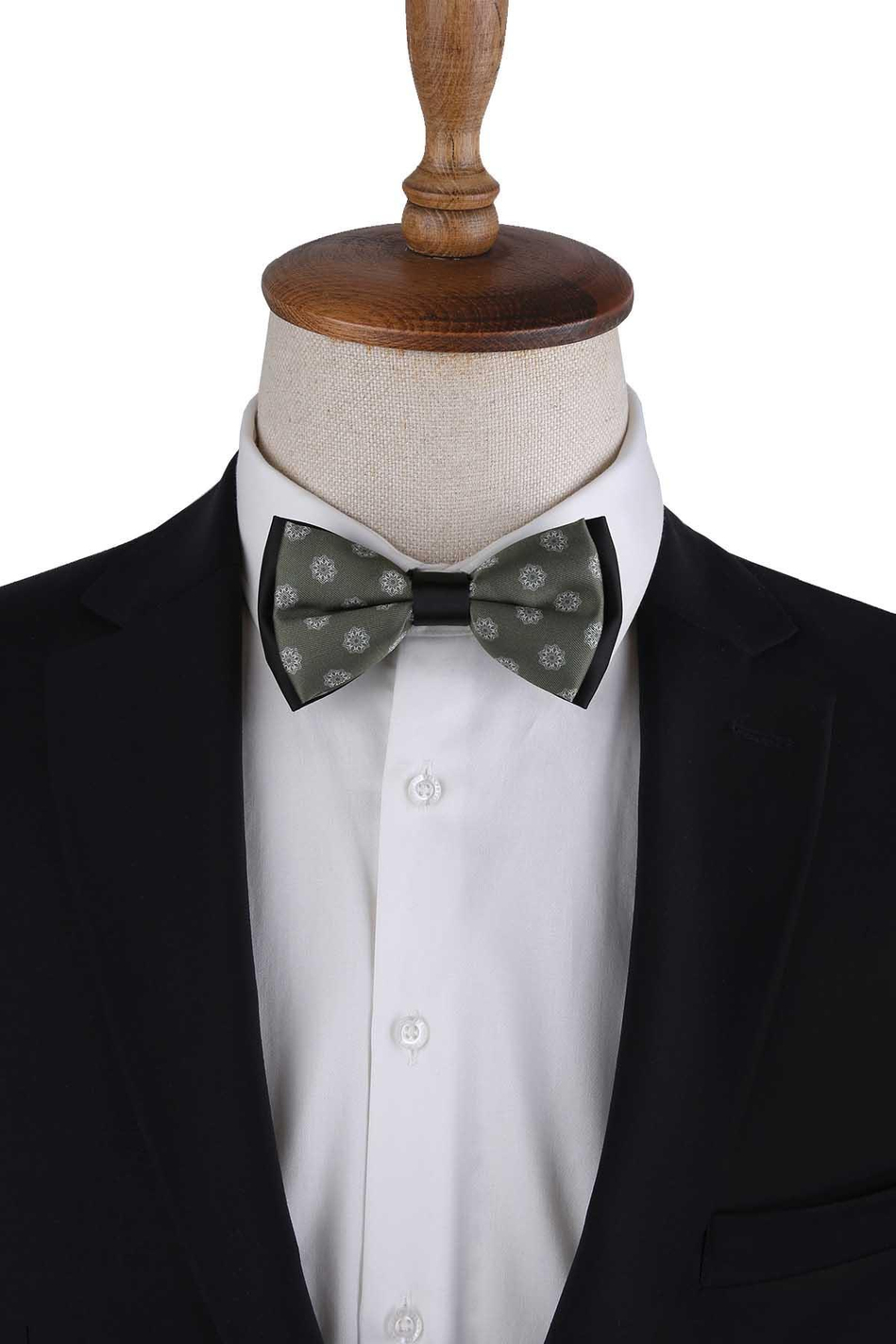 Yeşil Motif Desen Papyon P1968