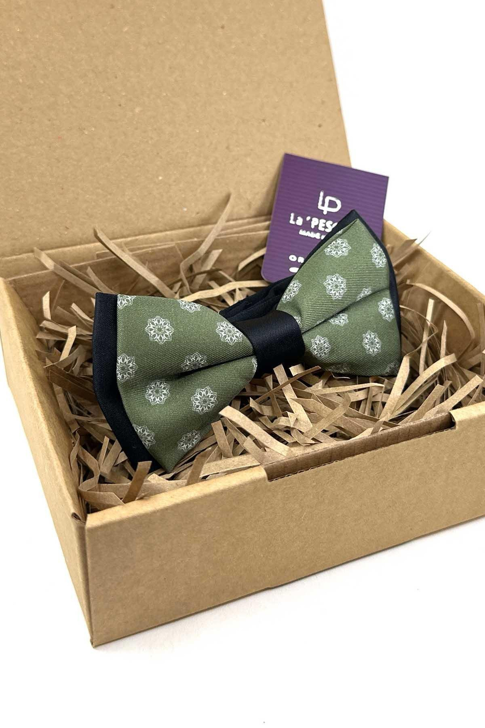 Yeşil Motif Desen Papyon P1968