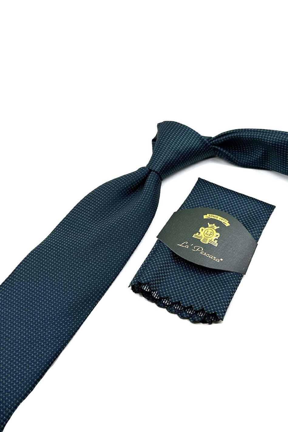 Yeşil Nokta Desen Mendilli Klasik Kravat KK12539