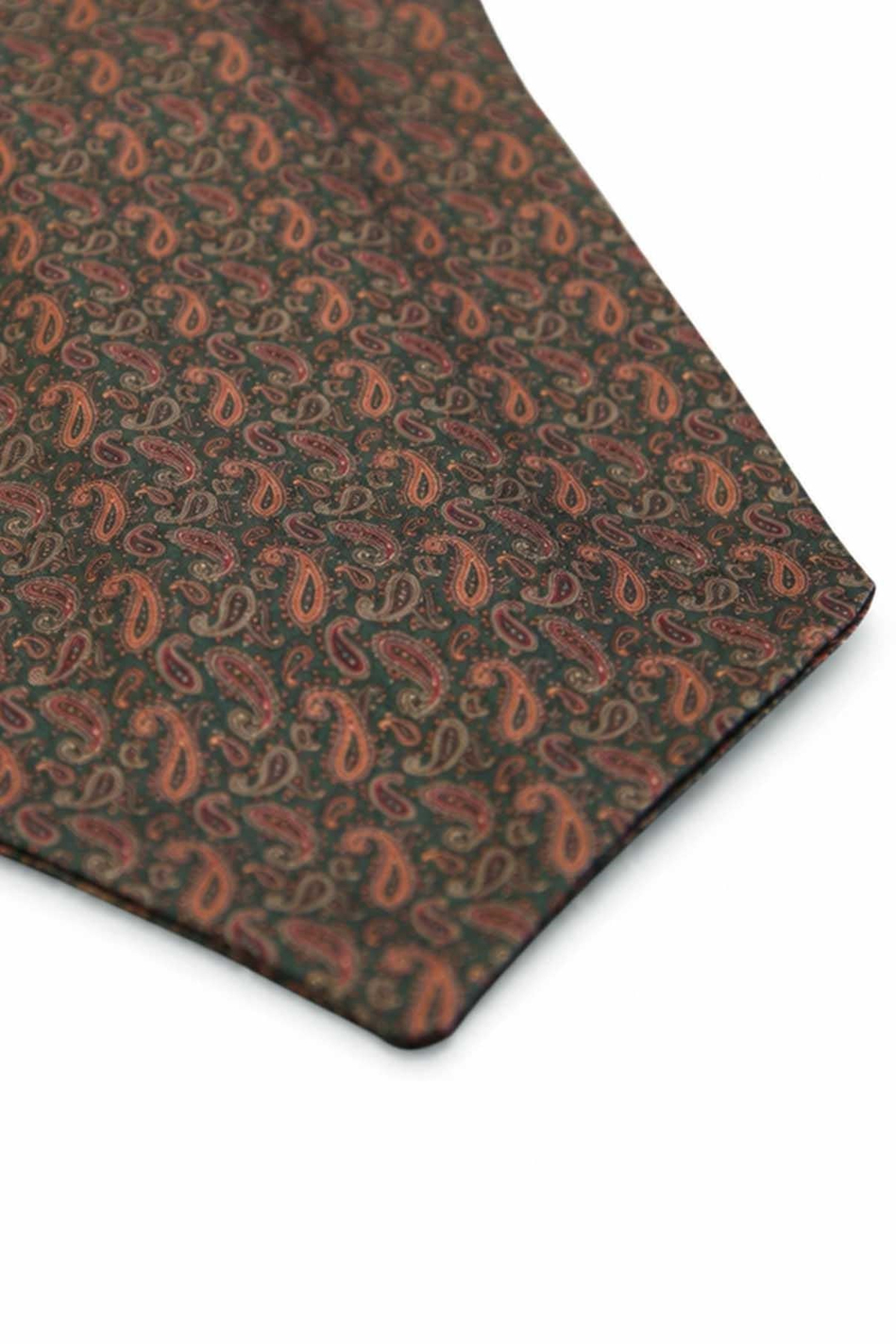 Yeşil Şal Desen Ascot Kravat K682
