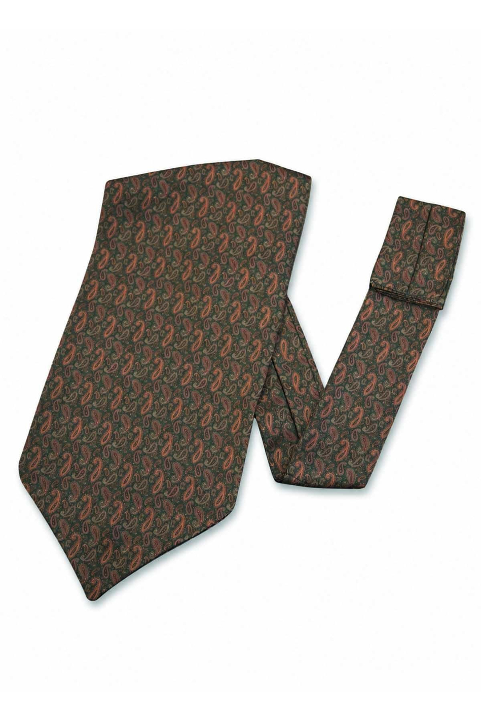 Yeşil Şal Desen Ascot Kravat K682