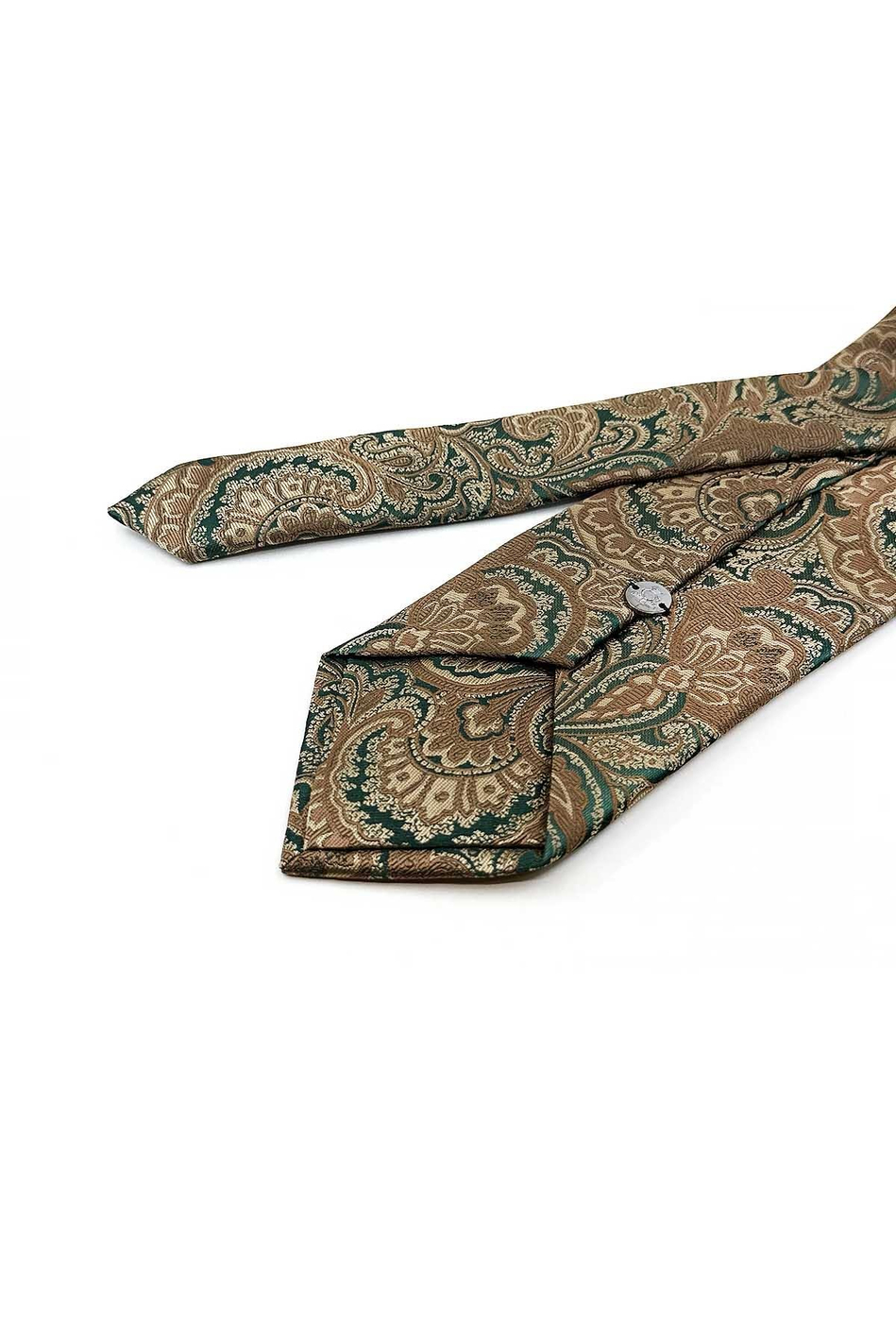 Yeşil Şal Desen Mendilli Klasik Kravat KK13120