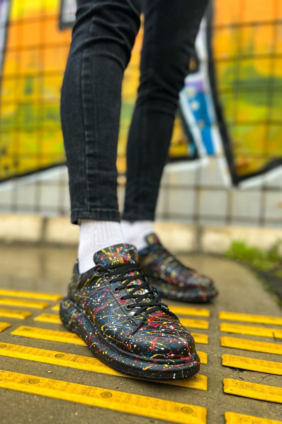 CH254 - CST Pittura Erkek Ayakkabı 498 SARI / MAVI / KIRMIZI SPLUSH