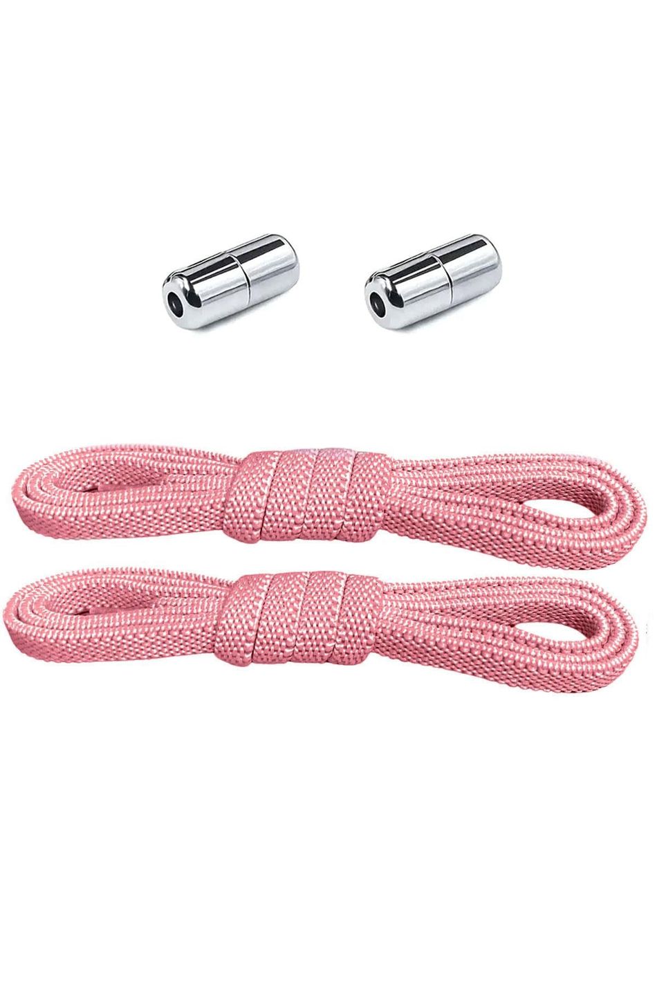 Ayarlanabilir 1 Çift Pembe Vidalı Kapsül Uçlu 6 MM Lastik Pratik Bağcık BGCK-0007-P