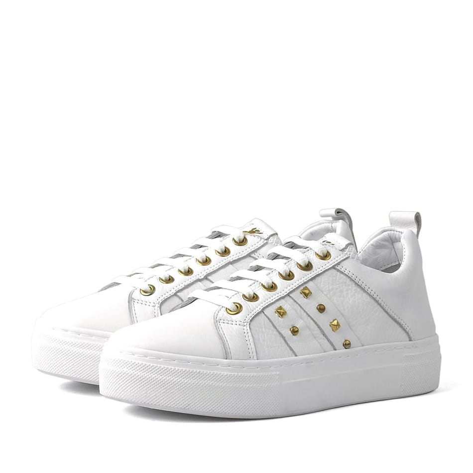 Beyaz Hakiki Deri Yüksek Taban Kadın Sneaker